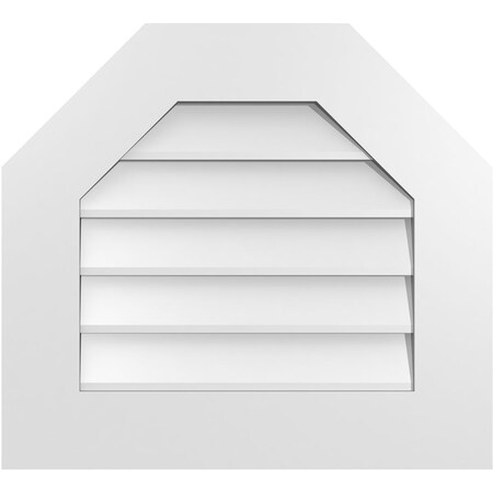 Ekena Millwork Octagonal Top Surface Mount PVC Gable Vent w/ 3-1/2"W x 1"P Standard Frame, 22"W x 20"H GVPOT22X2001SN